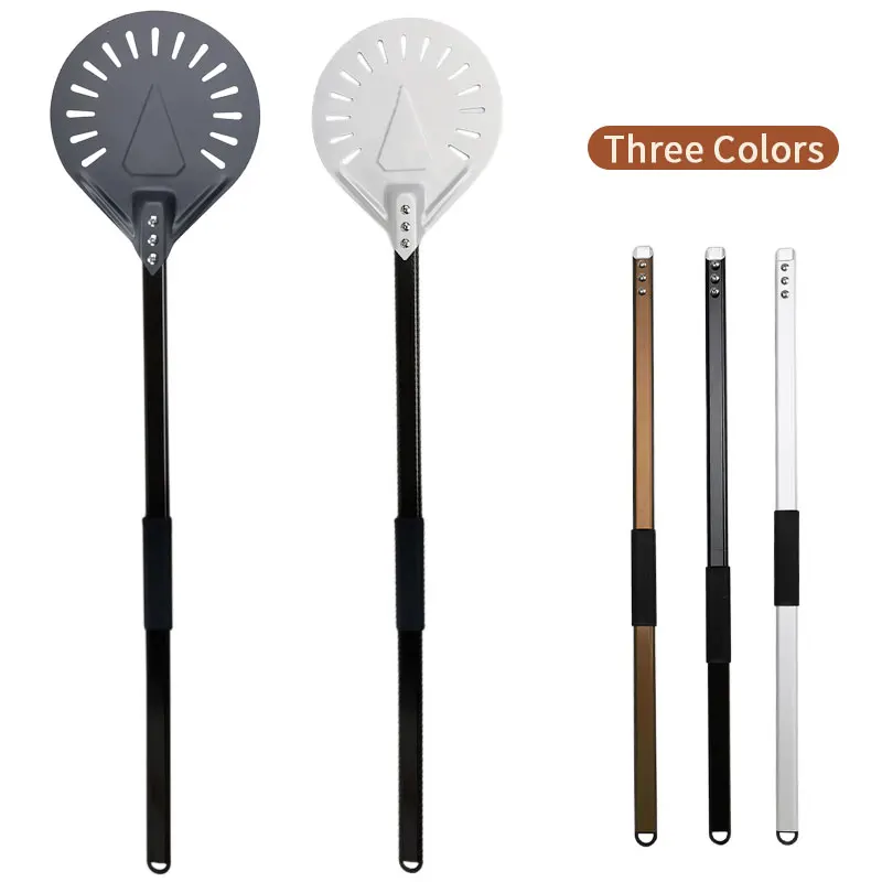 Spinner Long Round Handle Revolve Turning Pizza Peel Turner Perforated Detachable