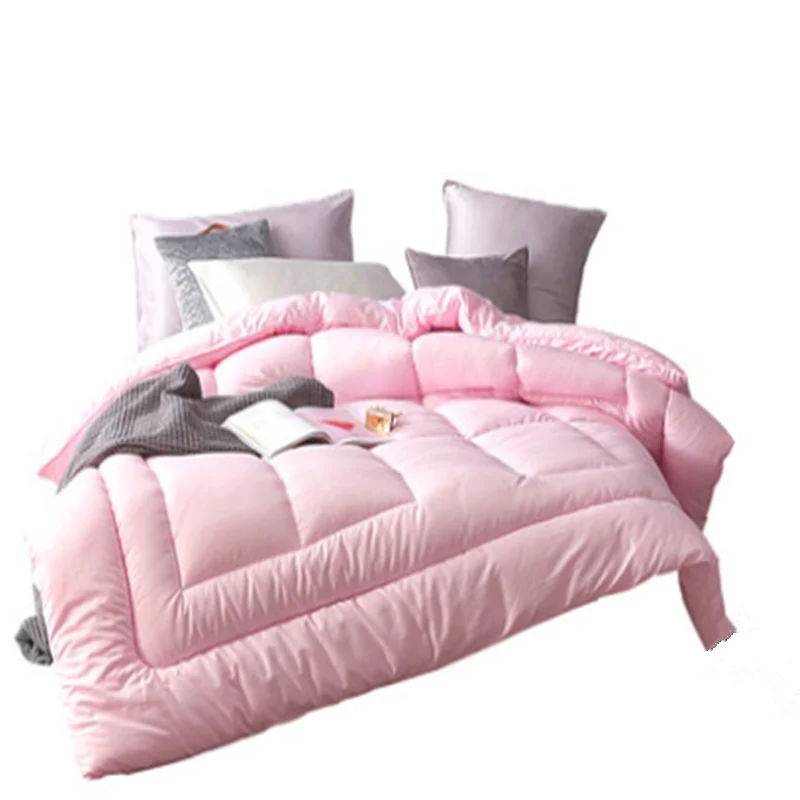 Wholesale Custom Solid Bedding  Luxury 100% polyester king size pink bed duvet comforter