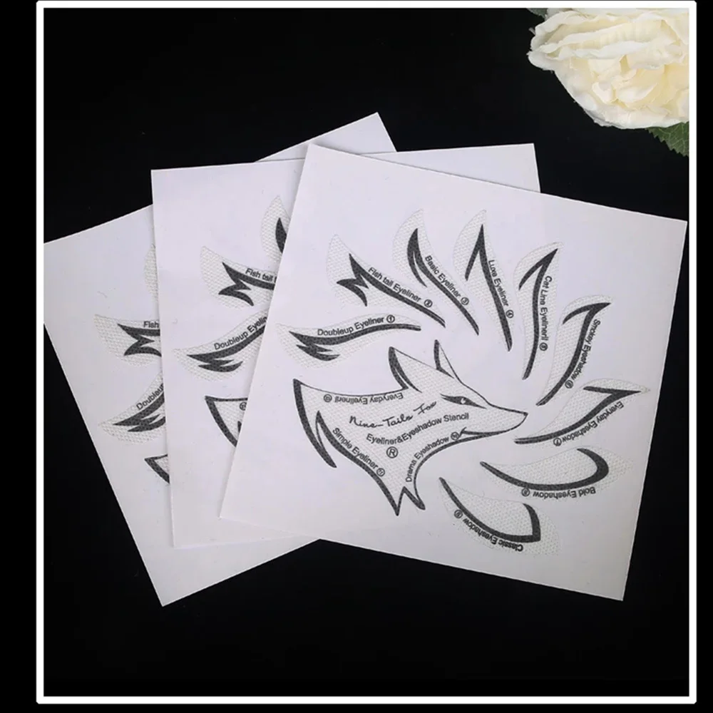 24 Pcs Eyeliner Stencils Eye Makeup Template Stickers Card 12 Styles Non-Woven Eyeliner Eyeshadow 3 Minute Lazy Shaping Tools