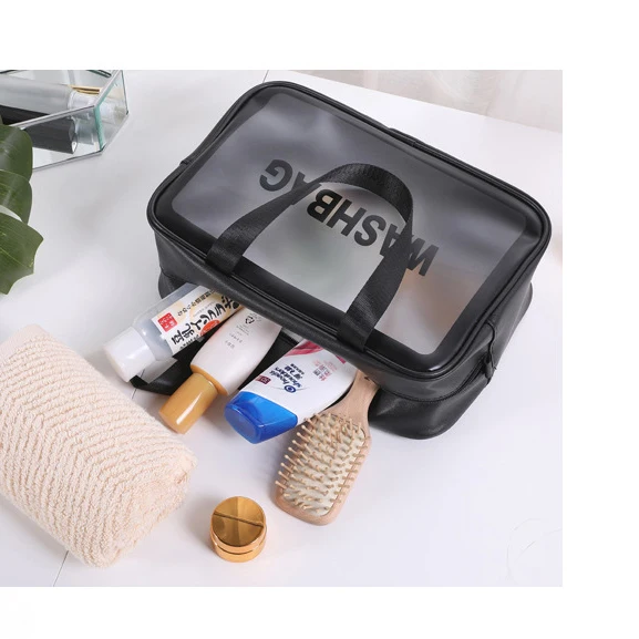  Customized PVC Beach Handbag Waterproof Toiletry Fashion Wash Makeup Cosmetics Bags Set with Handle Tote Make UP