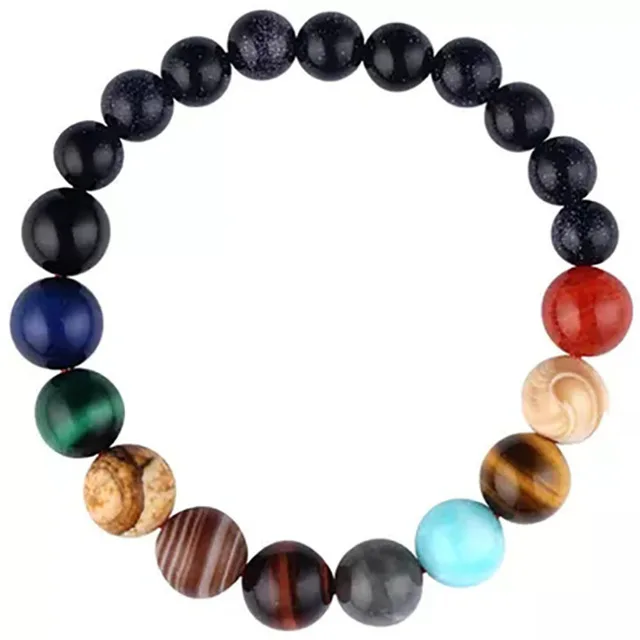  Eight Planets Bead Bracelet Wholesale Oem Natural Stone Universe Space Yoga Solar Chakra For Men