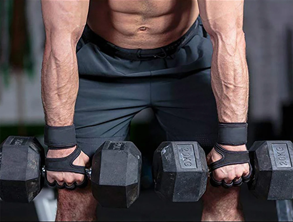 TENNEIGHT Sports Long Wrist Great Grip Fingerless Cycling Weight Lifting Training Fitness Gym Weightlifting Gloves