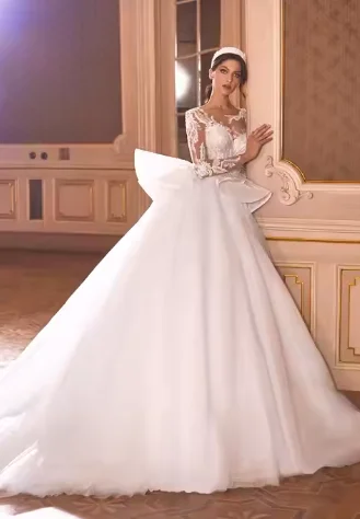 wedding customized 2024 bridal embroidered silk dress Wedding Dress Bridal Dieffe Atelier Lace Fabric White Marriage Ceremony