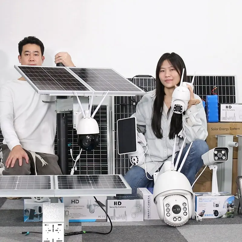 TecDeft 8MP Outdoor Surveillance Camera 30X Zoom WiFi Solar Powered Ptz Camera 4g Lte Cctv Solar Camera With Color Night Vision