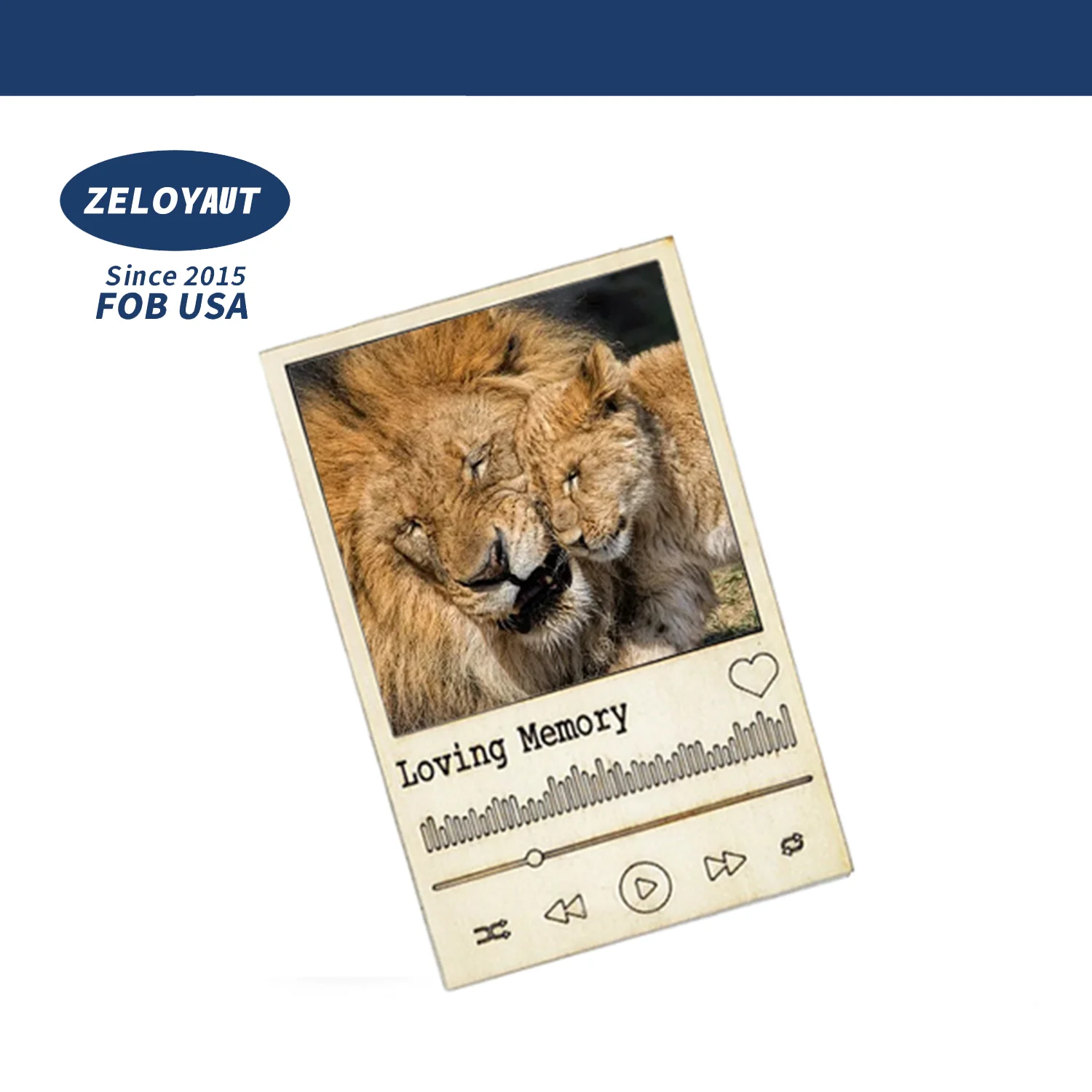 ZELOYAUT-Sublimation Creativity personalized MDF Retro Photo Frame ornaments Customizable Printing Picture