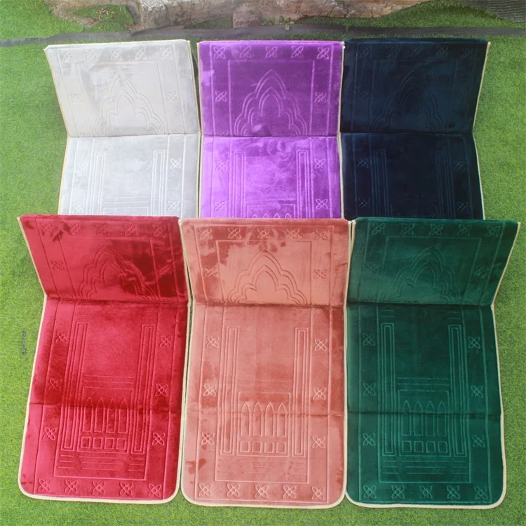 Заводская цена, модные исламские дорожные мусульманские молитвенные коврики, складные молитвенные коврики со спинкой