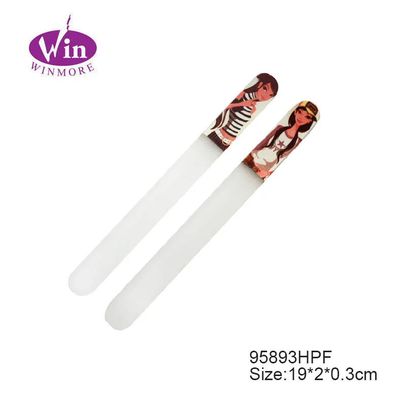 Пилка для ногтей с логотипом на заказ, цветная, прочная, из хрустального стекла, большого размера 19 см