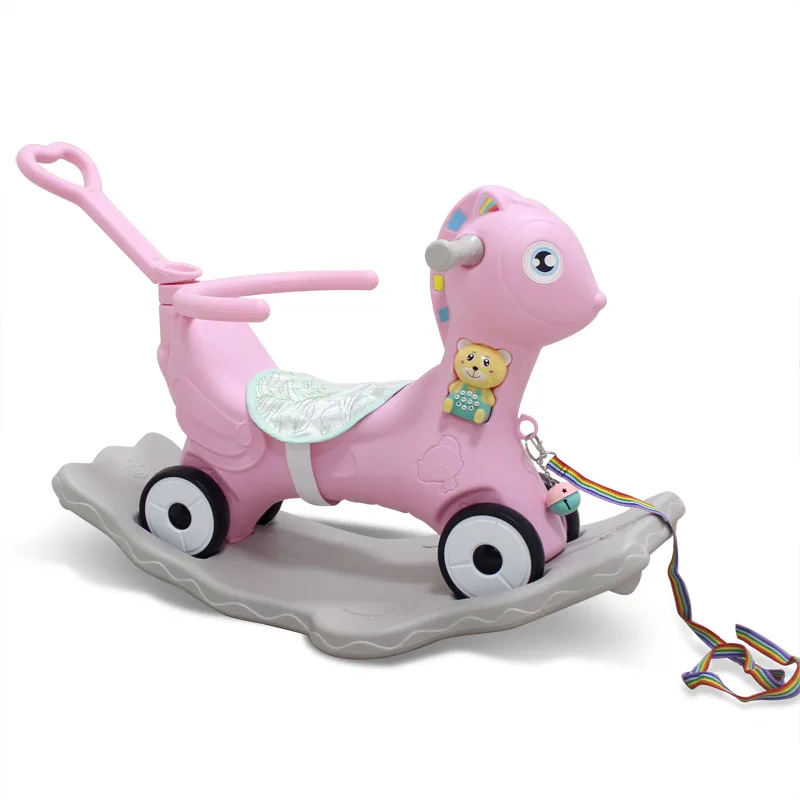 
Children Plastic Slide And Rocking Horse 2-in-1 Toys Baby Birthday Gift Baby Dual-use Toy Plastic Kids Rocking Horse For Sale 