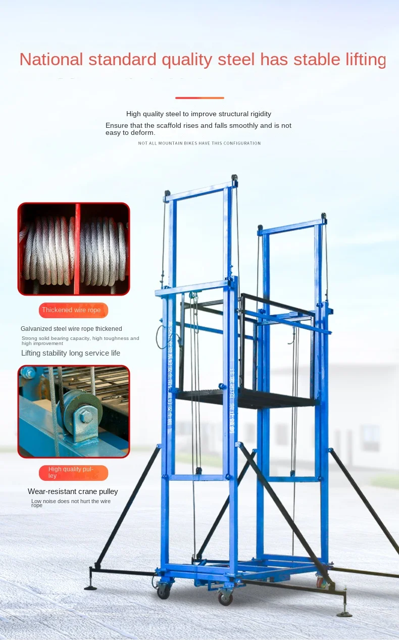 2-8M 500KG Remoto Control Electric Lifting Ladder Scaffolding Mobile Telescopic Folding Platform