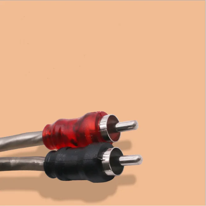 1m 2m 3m 5 m 90 degree braid Shielded 2 Rca male to male car audio cable