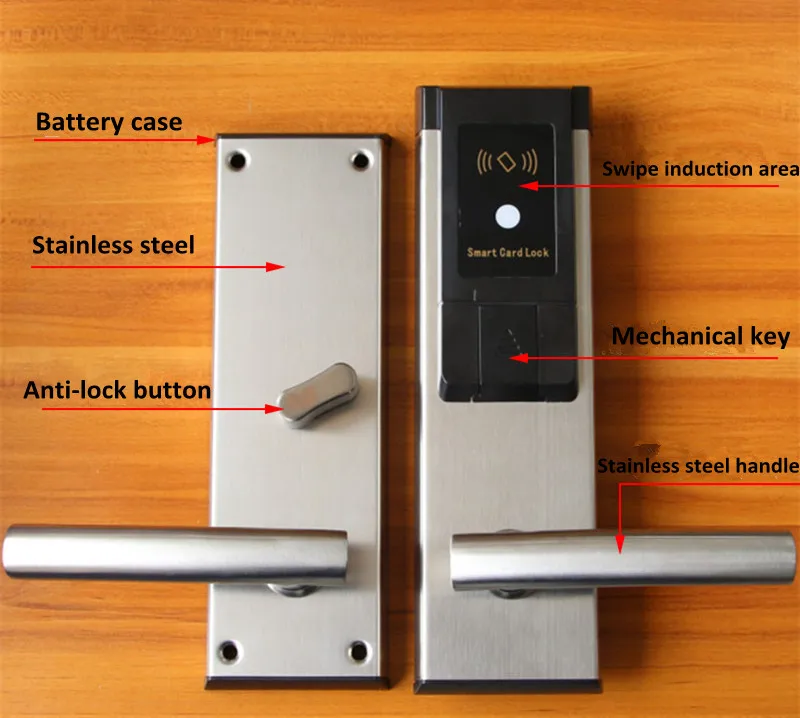 Magnetic card hotel key card lock with chip electronic card hotel locks with system