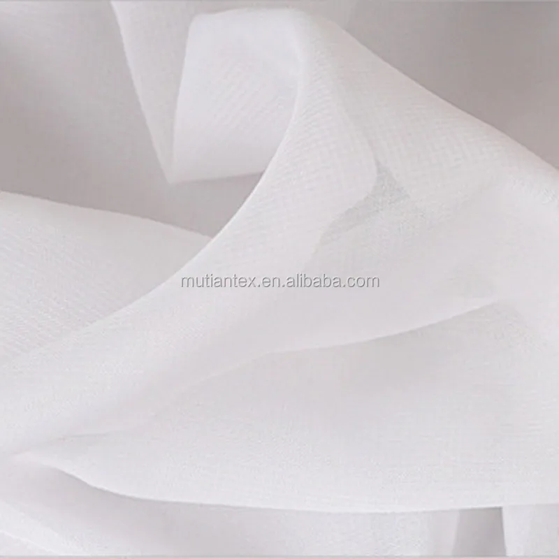 30D polyester chiffon wedding decoration fabric high quality spure silk crinkle chiffon fabric