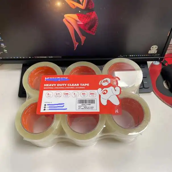 Heavy Duty Packing Tape Clear 2.7 mil 1.88 inch 60 Yards Ultra Strong Refill for Packaging and Shipping