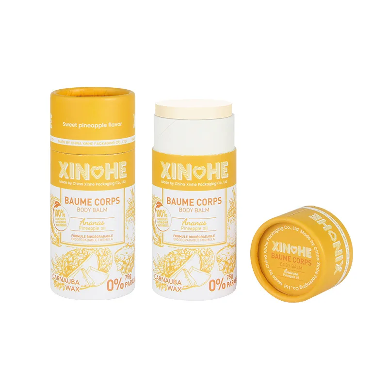 Cosmetic cylinder deodorant craft paper packaging tube