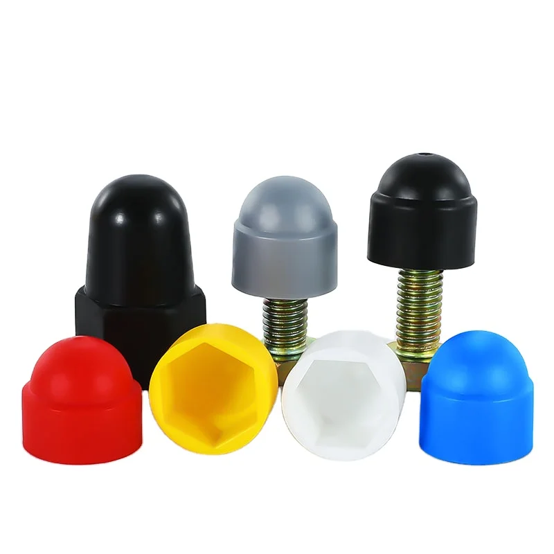 Plastic Hex Nut with Protective Cap Dust Cover Sleeve for Screws Metric Certified Decorative Nut Screw Cover Head