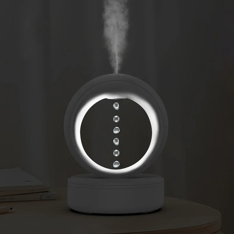 OEM CE ROHS Bedroom Desktop Electric 680ml Cool Mist Ultrasonic Backflow Water Drops Anti Gravity Humidifier