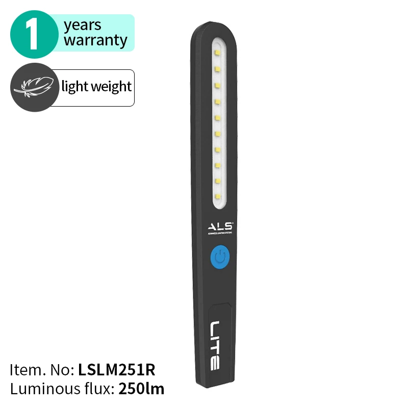 
ALS 250lm Ultra slim SMD LED Work light Portable Rechargeable Light Magnetic Emergency Inspection Light 