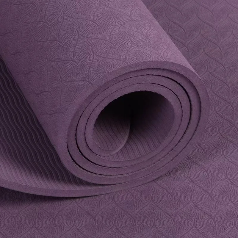 TPE Yoga Mat Print Logo Natural Yogamat Organic Non Slip Cheap OEM Film ROHS Color Package Material Pieces Origin