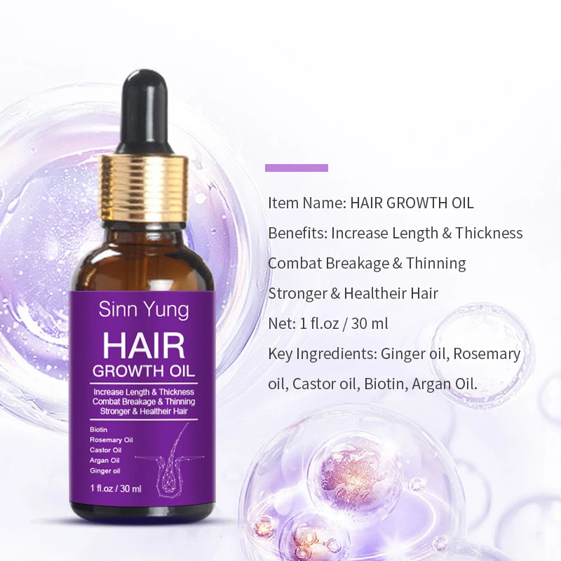 Private Label Indian Hair Regrowth Treatments Anti Hair Loss Organic Natural Castor Rosemary Serum Hair Growth Oil