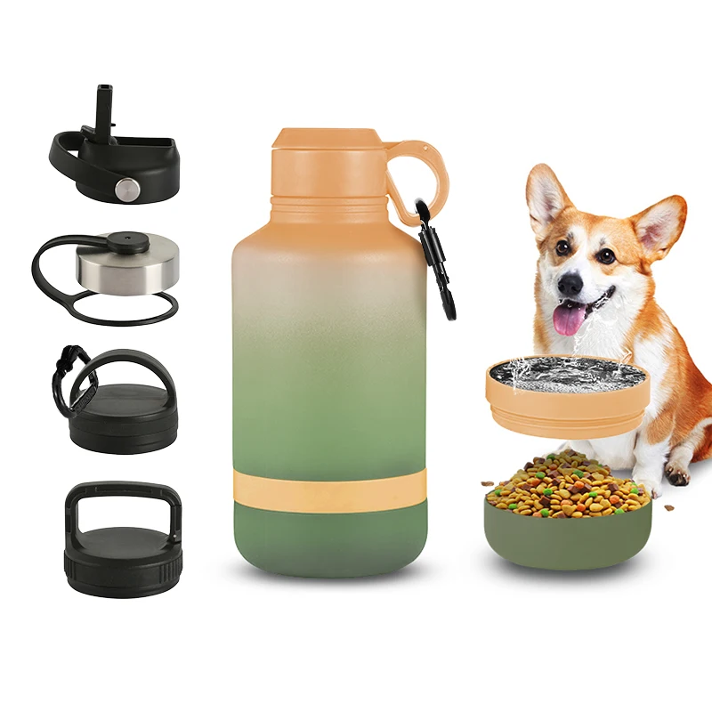 32oz 40oz Portable Dog Travel  Water Bottle with  Dog Water Bowl Dispenser