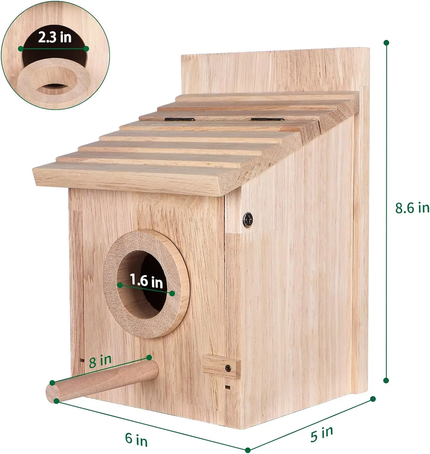 Folk Art Style Wood Bird Houses Wooden Bird House Hanging Birdhouse for Outdoor Use Featuring an Animal Theme