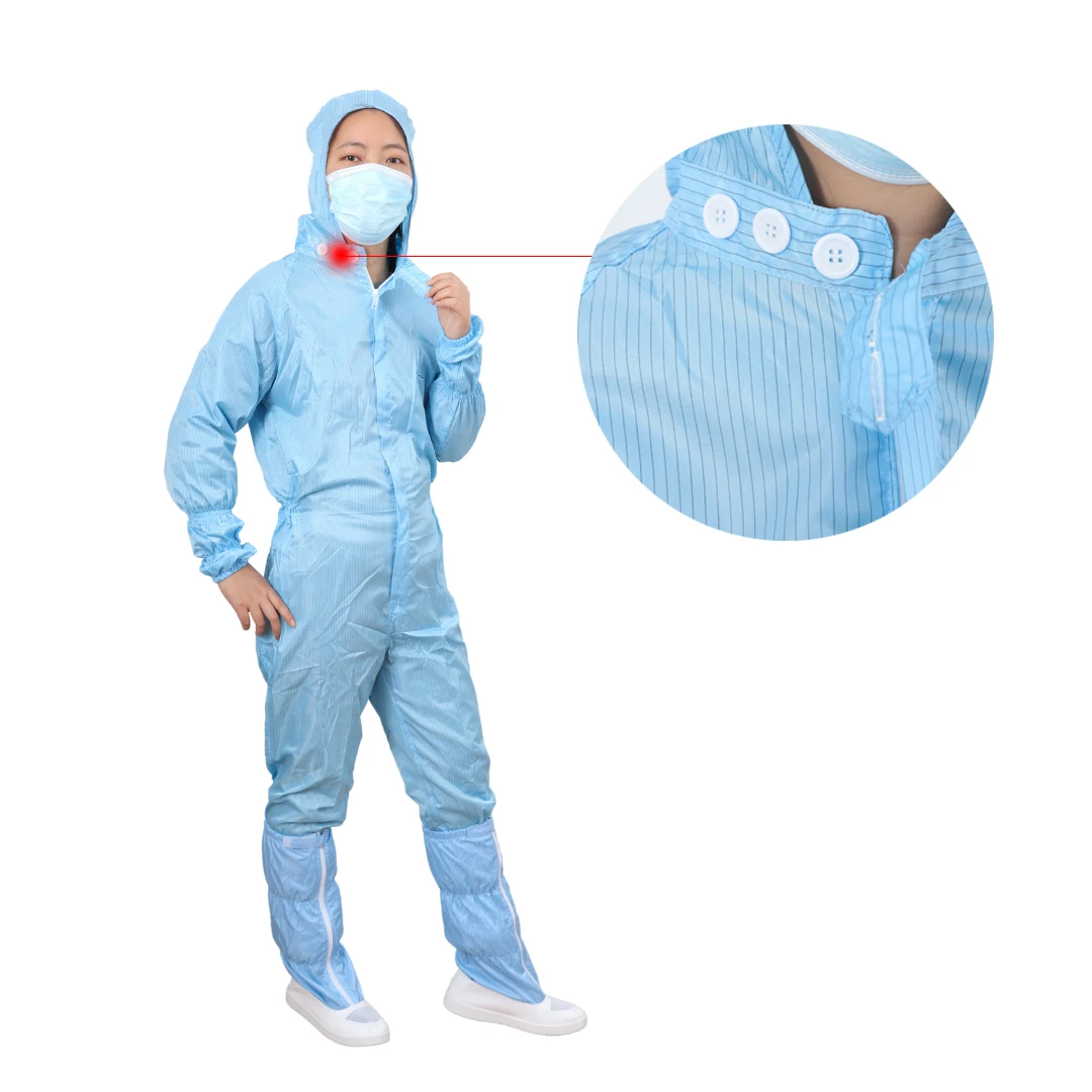 Durable Dust-Proof ESD Lab Coat Cleanroom Suit For Workshop
