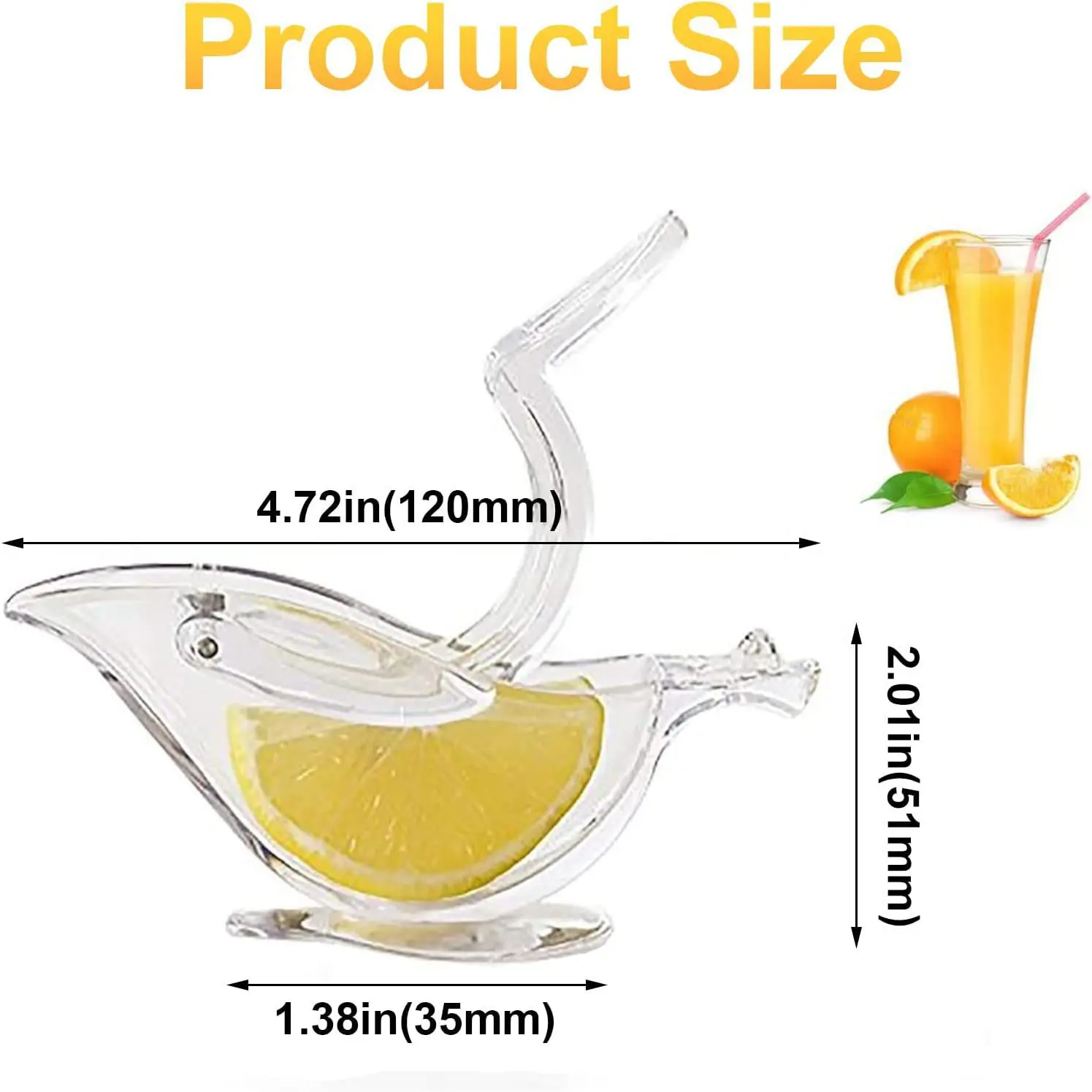 Kitchen Accessories portable manual Press lemon juicer home fruit store transparent lemon juicer Slice Squeezer