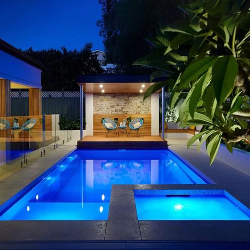 Outdoor custom fiberglass large big size family swim spa pool design frp prefab luxury inground swimming
