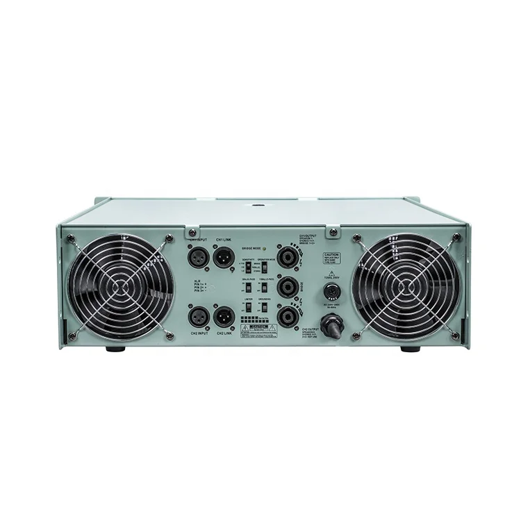 39.2 Amp CA Amplifier Green Panel 3U 2 Channel Class H Amplifiers Audio Outdoor Performance Professional Power Amplifier