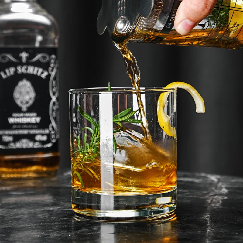 Wholesale Custom Logo 233ml 7.9oz Lead Free Old Fashioned Round Heavy Base Cocktail Whiskey Glass for Whisky Bar Party