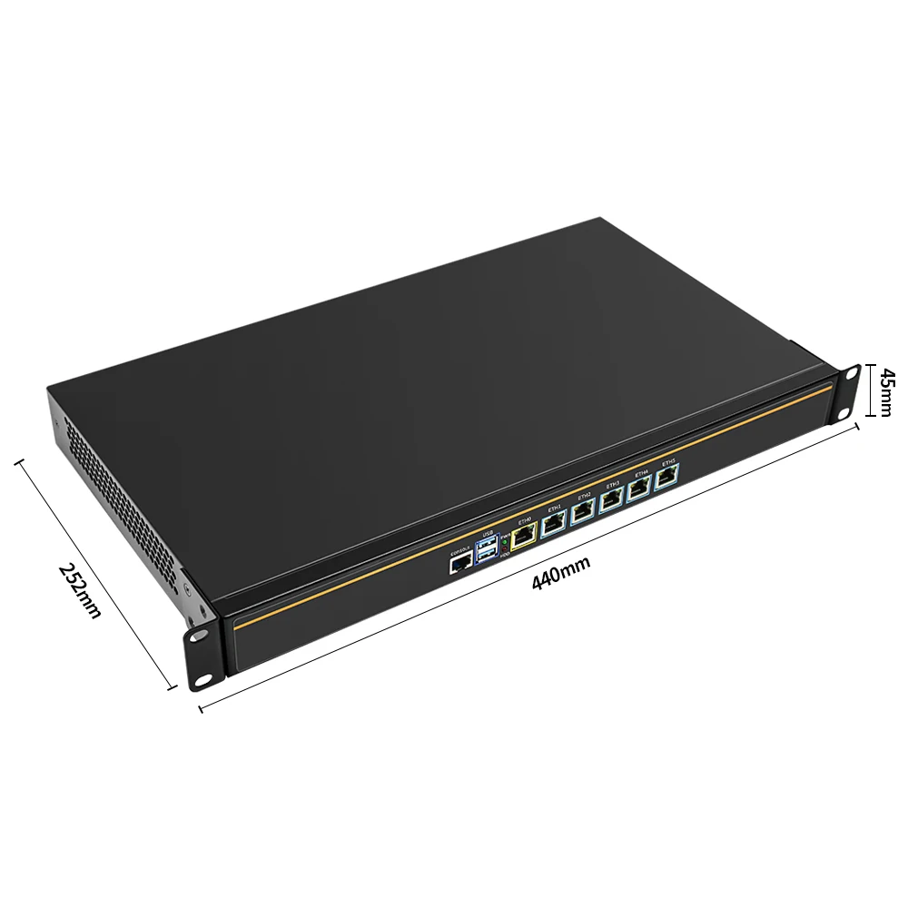 Самый дешевый c eleron J4125 pfsense мини-ПК брандмауэр маршрутизатор 6 * i225-V B3 2 5G LAN порт gigabit ethernet nic вентилятор barebone 1 Слот для sim-карты