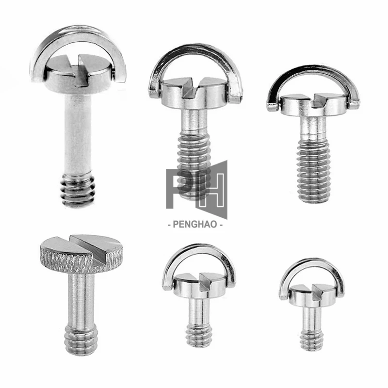 1/4-20 D-ring Mounting Camera Screws Stainless Steel Extended Tripod Quick Release Plate Screw Photography Captive Screw