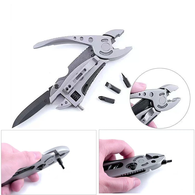 multi function tools with pliers wrench for outdoor repair bicycle survival folding pocket knife