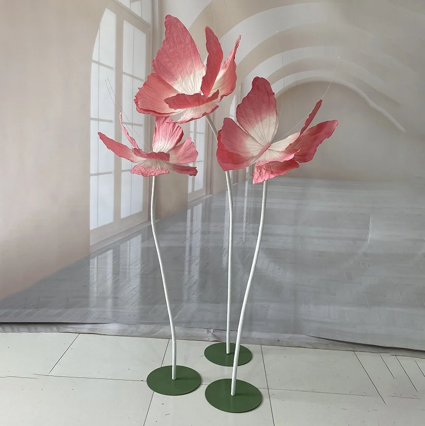 Wholesale Artificial Giant Paper Flower With Stand Decoration For Wedding Event Store Shop Stage Display Hand Made Paper Iris