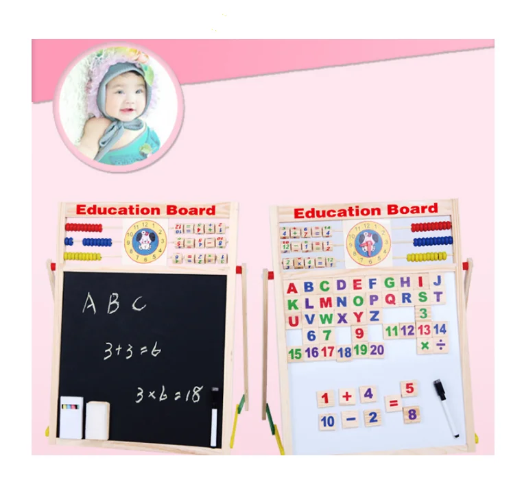 Wooden  educational  puzzle games magnetic drawing board toy led kids writing tablet