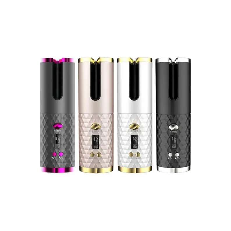 Private Label Professional USB Rechargeable Electric Rotating Revamp Heatless Ceramic Cordless Wireless Automatic Hair Curlers