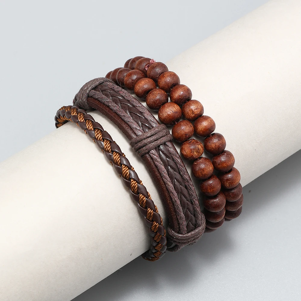 New fashion men Jewelry Personalized Woven Multi-layer Bracelet sets Simple beaded men Bracelets