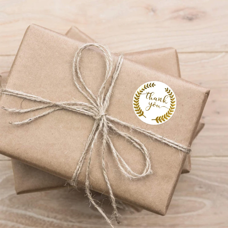 1 Inch Thank You Art Paper Sticker Paste Envelope Card Gift Box Multicolor Decorative Round Stickers for Baking Packaging