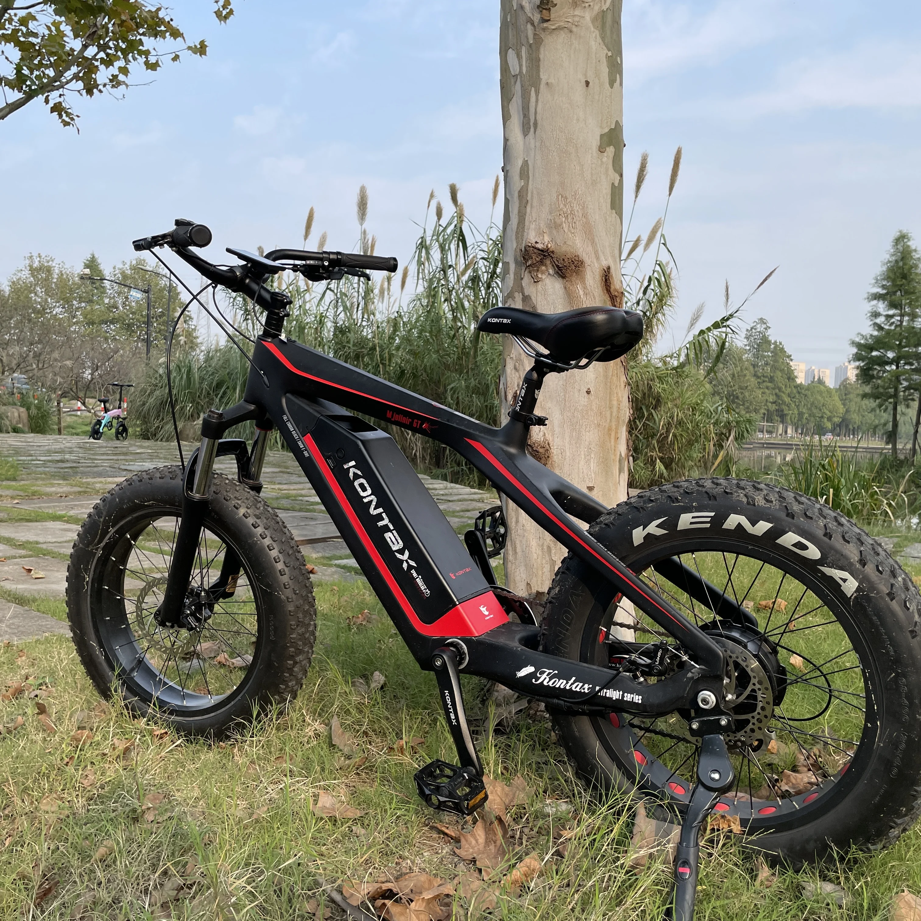 KONTAX Wholesale 20*4.0 fat tire snow bicycle carbon ebike 1000w Motor 48V 13Ah downhill bike electric dirtbike