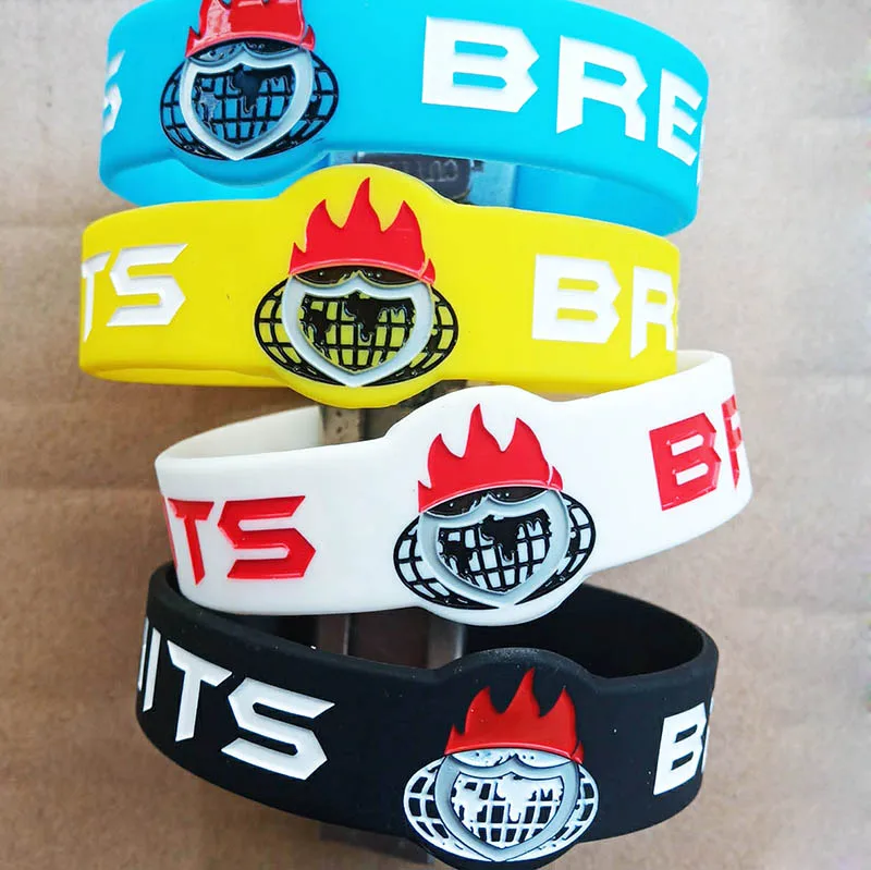 Boce customize debossed color filled filled logo text clock shape silicone wristband