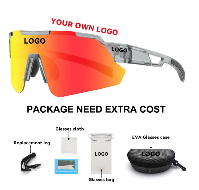 Photochromic Cycling Sun Glasses Unisex Wholesale designer Custom Logo Transparent color HD Men Bike Sunglasses for Sports