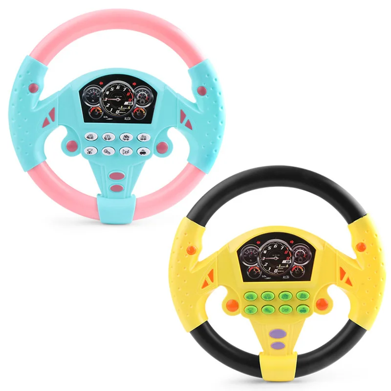 Simulation Steering Wheel Pretend Toys With Light Sound Kids Musical Education Copilot Stroller Steering Wheel Vocal Toy