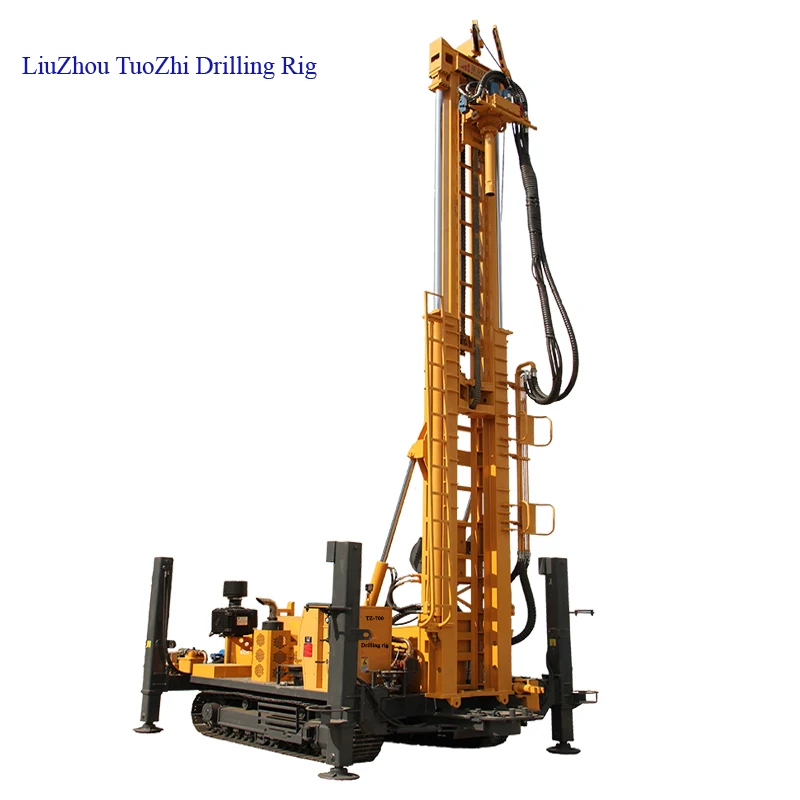 750m depth DTH and rotary track mounted Water Well Drilling Rig