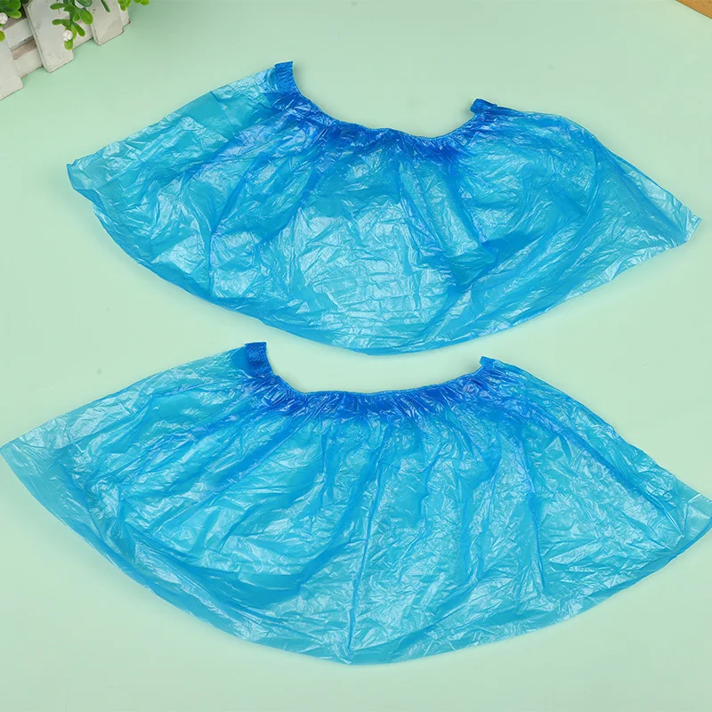 Disposable Anti-Dust Overshoes Foot Covers  PE Protective Plastic Shoe Covers