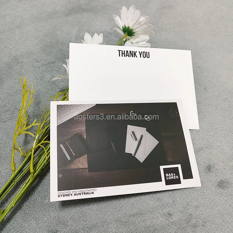 Professional Printing Luxury Gold Foil Hot Stamp Black Matte Thank You Cards 100 For My Small Business