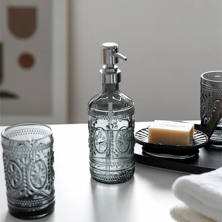 Luxury designer 3 pieces glass antique bathroom accessories set Bathroom Products Accessories