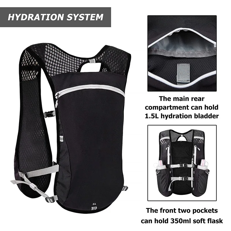 Factory Custom Functional Running Vest Running Backpacks Lightweight Hydration Pack