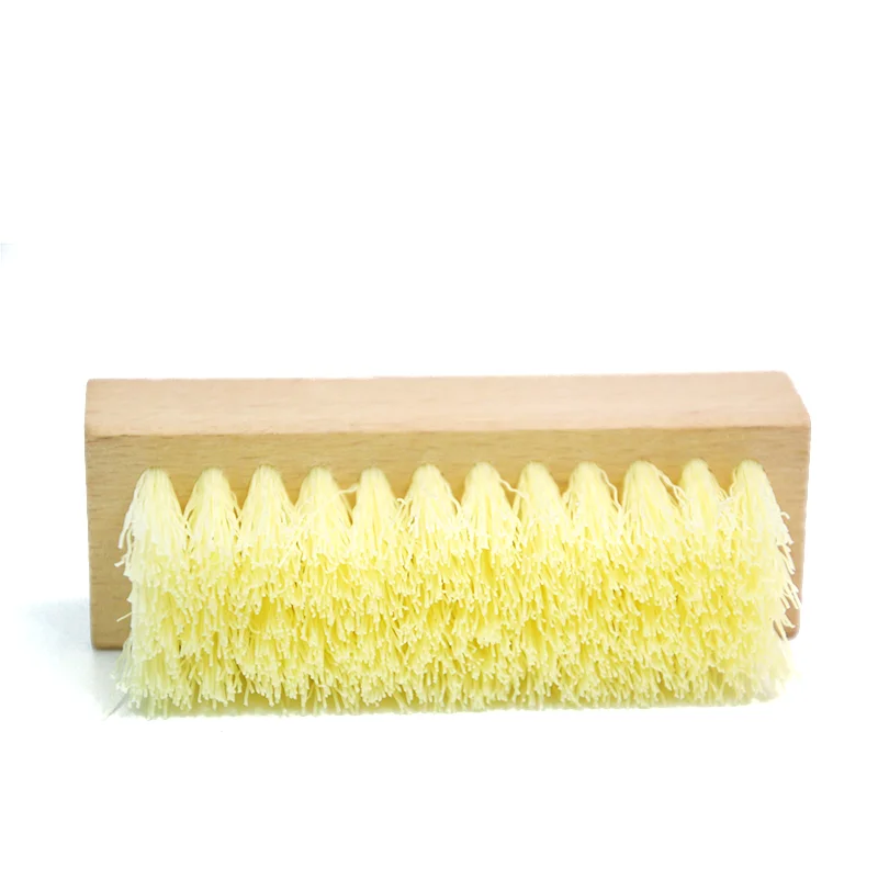 PP hair polishing brush plastic hair cleaning brush with Wood handle shoe cleaning brush