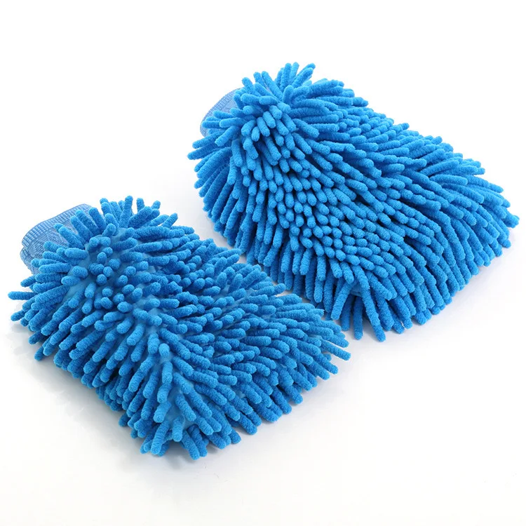 Auto Detail Chenille Car Wash Mitt Economical Microfiber Foam Towel Quick-Dry Water-Absorbent for Cleaning