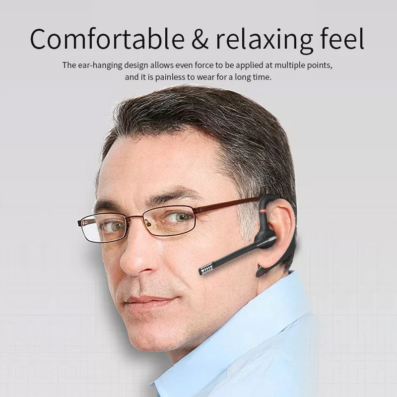 2021 Latest Power Display Headset Single Ear Business qcc3020 enc BT Earphone